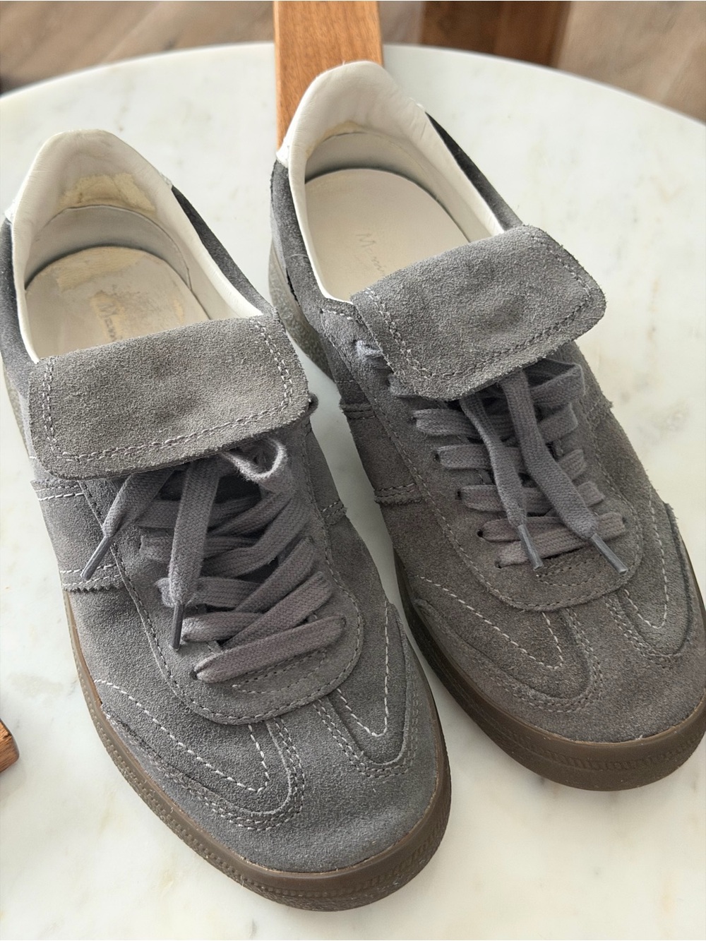 Massimo Dutti Gray Suede Low-Top Sneakers